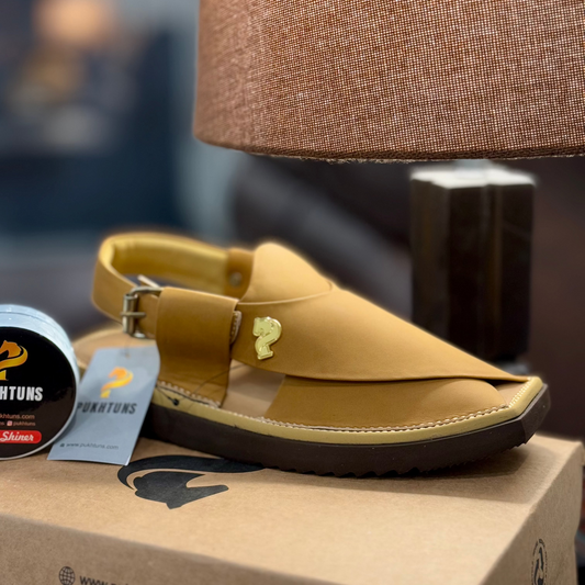 Air Kaptaan Superlight Chappal – Mustard Road Sole by Pukhtuns – Box & Packaging