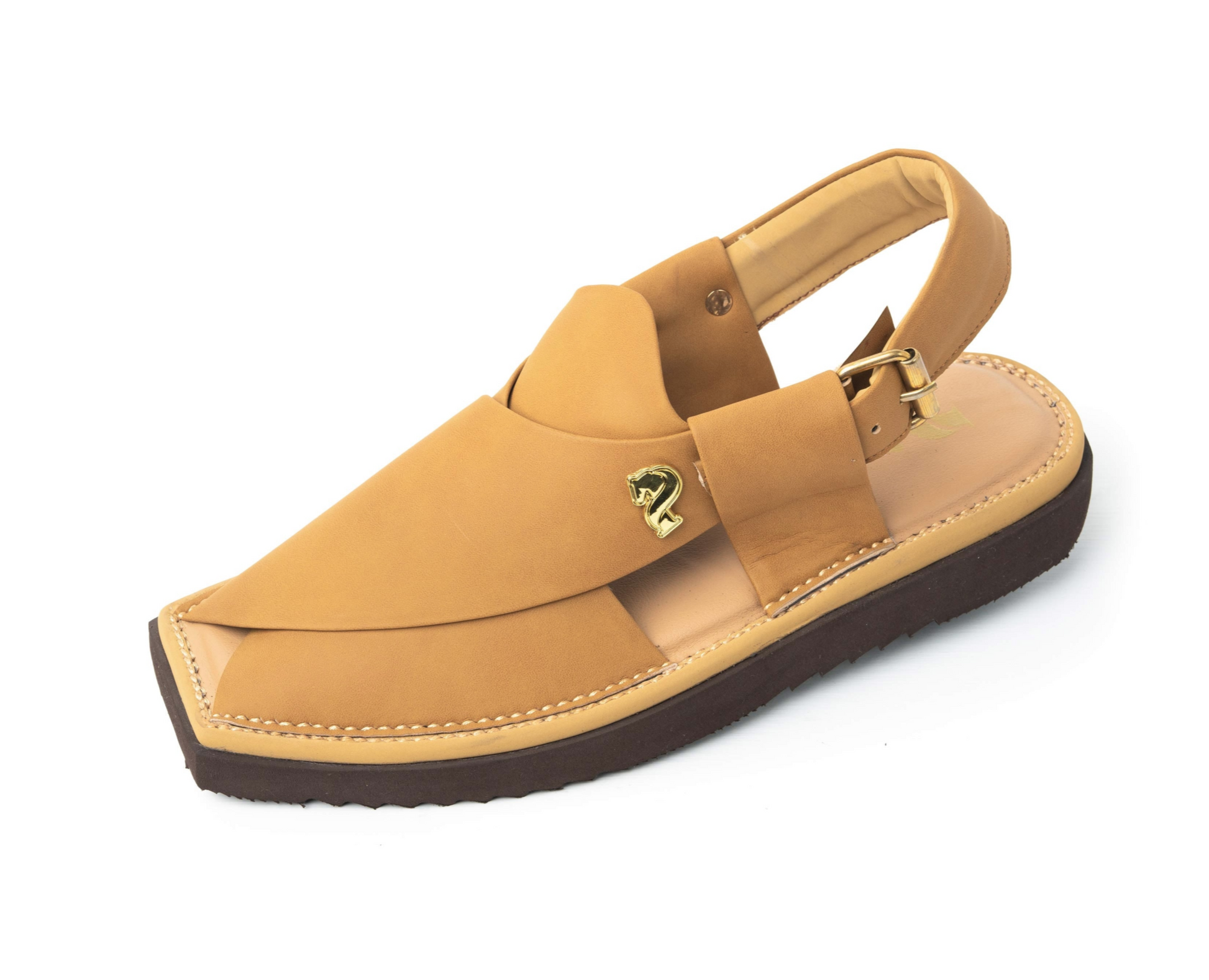 Close-up of adjustable strap – Air Kaptaan Superlight Chappal – Mustard Road Sole by Pukhtuns