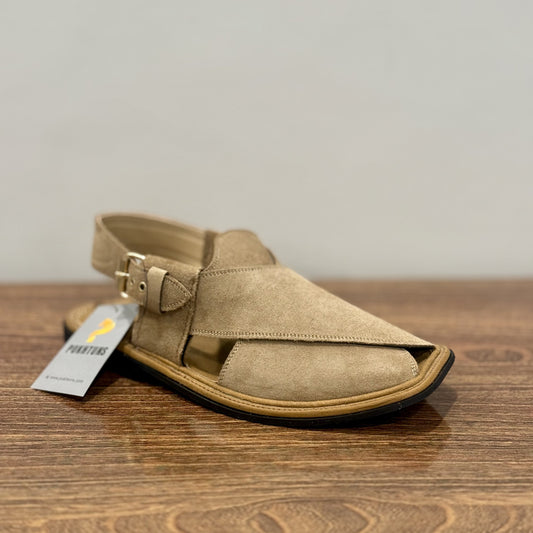 GT Signature Sued (Beige Camel) Handmade Peshawari