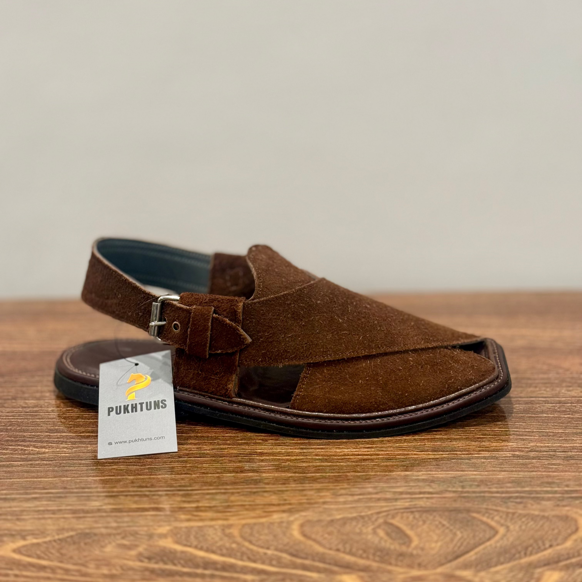 Suede leather brown Peshawari chappal