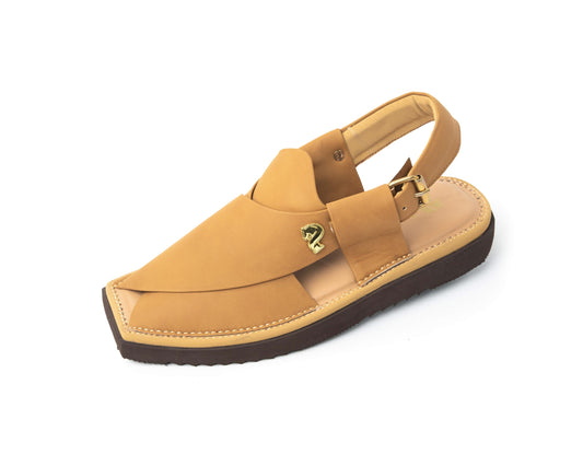 Side view of Air Kaptaan Superlight Chappal – Mustard Road Sole by Pukhtuns
