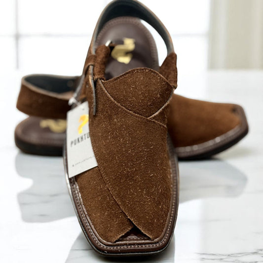 GOL T Sued Peshawari Handmade (Chocolate Brown) New Article