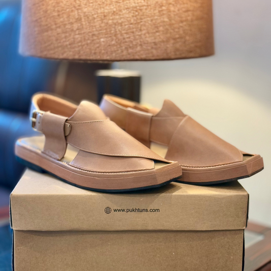Kaptaan Chappal Beige Edition in premium packaging