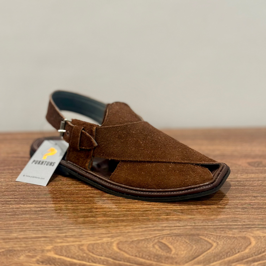 Suede leather brown Peshawari chappal